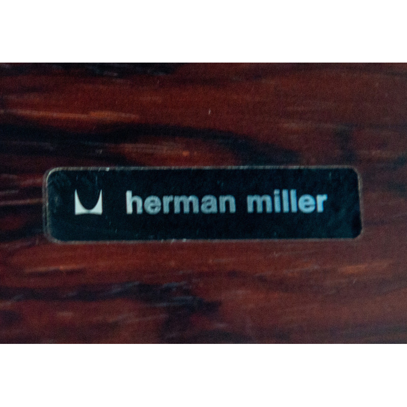 Poltrona Eames vintage in pelle e palissandro di Herman Miller, USA anni '70