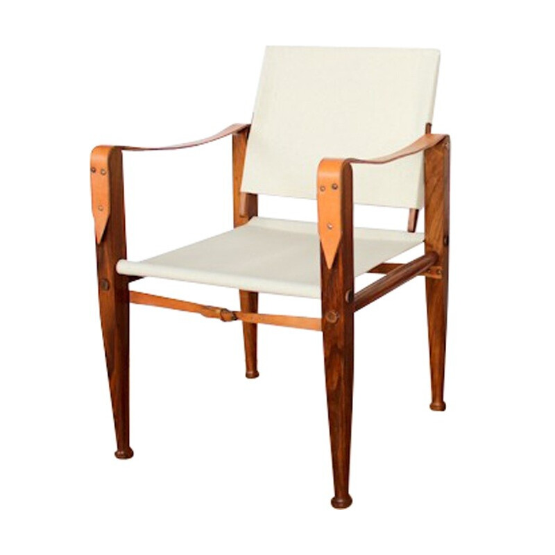 Armchair "safari" Kaare Klint in rosewood Rio - 1970s