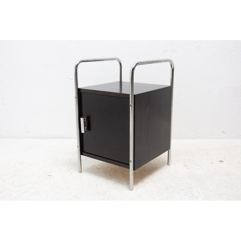 Vintage Bauhaus chrome night stand by Robert Slezak, Czechoslovakia 1930s