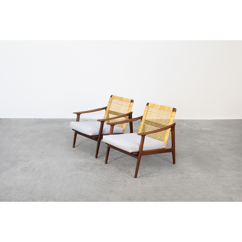 Pair of vintage danish teak lounge chairs by Poul Volther for Frem Røjle, 1960s