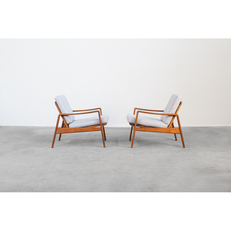 Par de cadeiras de sala de estar vintage da Illum Walkelsø para Niels Eilersen, década de 1960