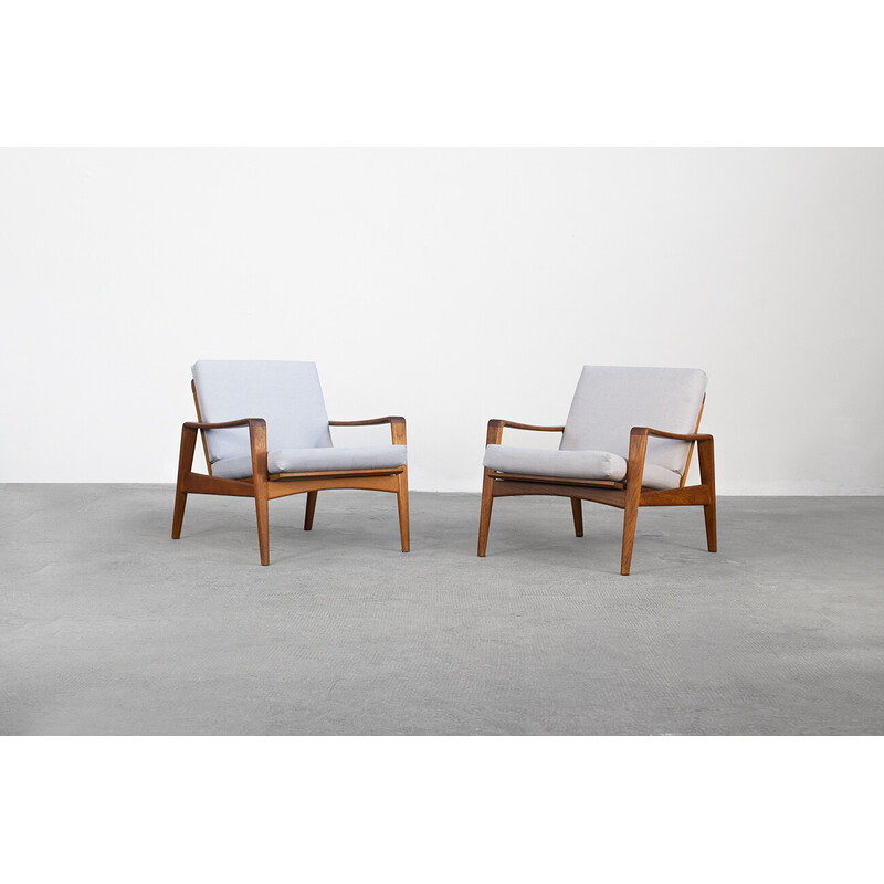 Par de cadeiras de sala de estar vintage da Illum Walkelsø para Niels Eilersen, década de 1960