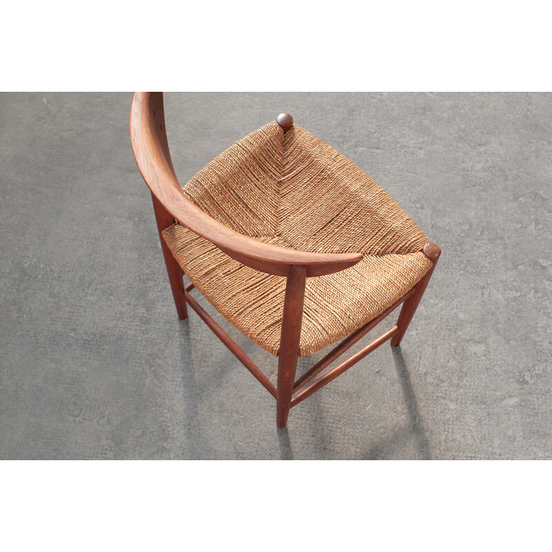 Conjunto de 4 cadeiras de teca vintage de Peter Hevidt e Orla Molgaard Nilsen para Soborg Nobler, Dinamarca 1955s