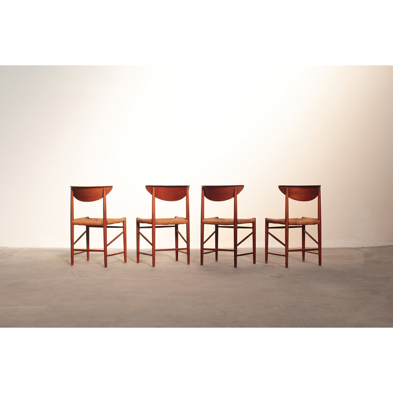 Set of 4 vintage teak chairs by Peter Hevidt and Orla Molgaard Nilsen for Soborg Nobler, Denmark 1955s
