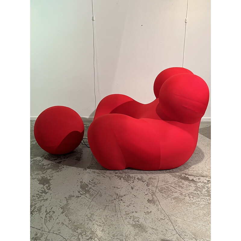 "La mamma" vintage armchair and footrest in foam by Gaetano Pesce for B.b Italia, 2000s