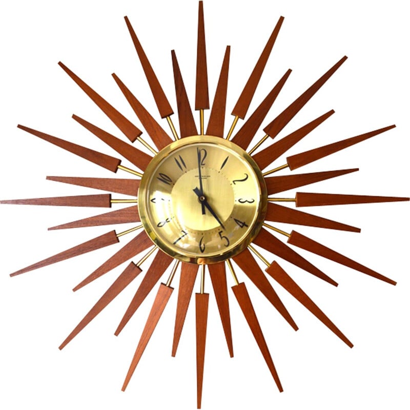 Superbe Horloge en forme de soleil Anstey & Wilson - 1960