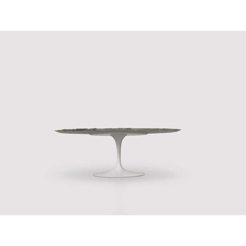 Mesa de centro ovalada de mármol arabescato Vintage Tulip de Eero Saarinen para Knoll International, años 90