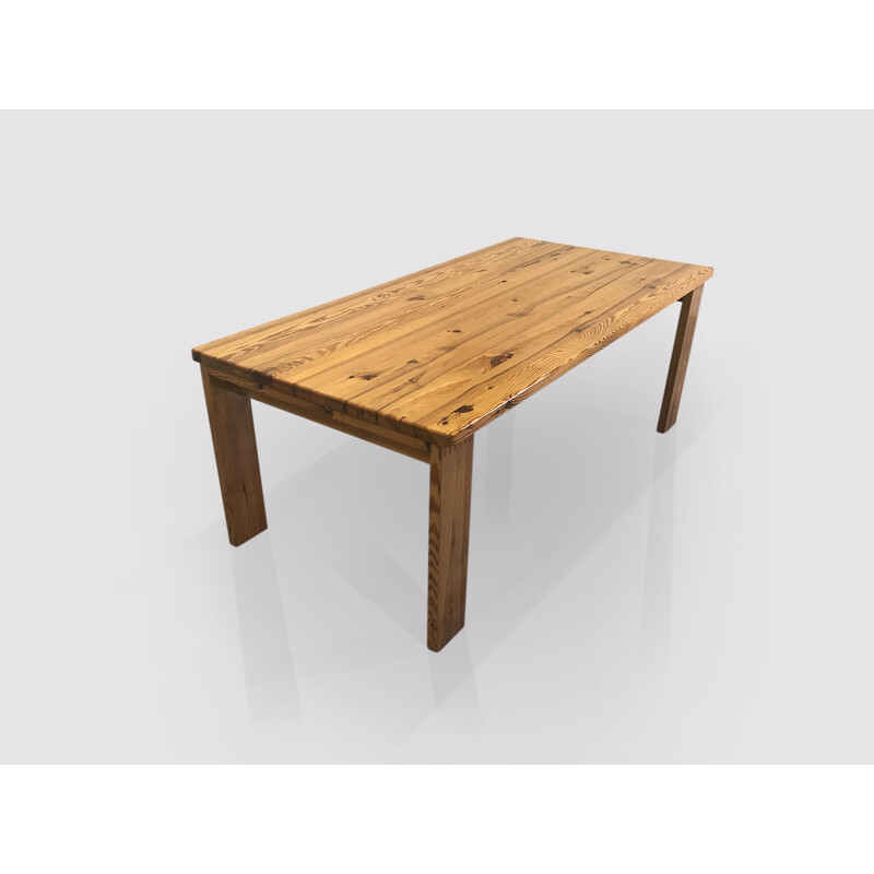 Vintage Bespoke pine dining table by Ate van Apeldoorn for Houtwerk Hattem, 1970s