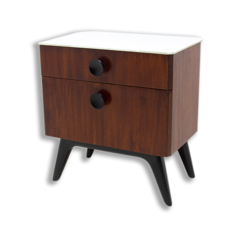 Vintage night stand by Jindřich Halabala for Úp Závody, Czechoslovakia 1950s