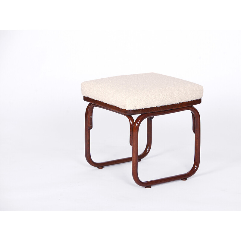 Vintage stool in boucle by Josef Frank for Thonet, 1920s