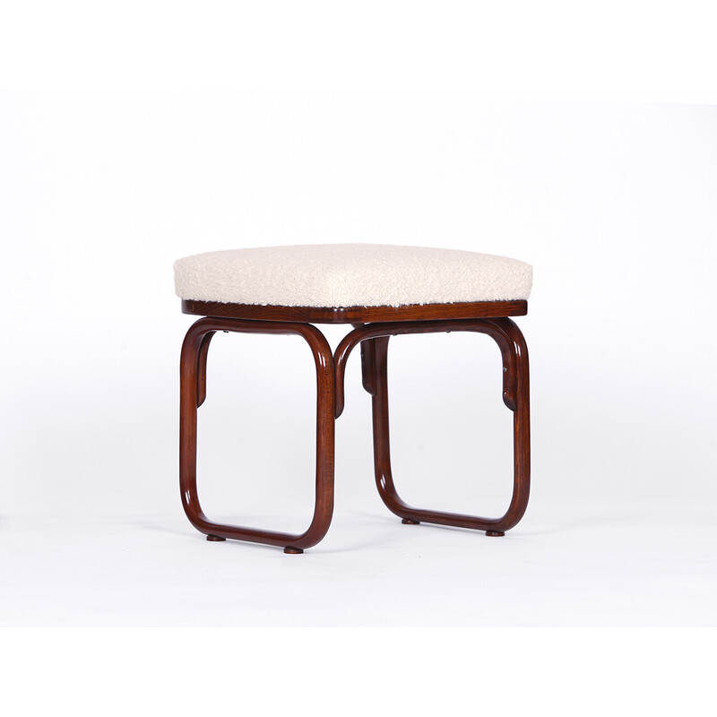 Vintage stool in boucle by Josef Frank for Thonet, 1920s