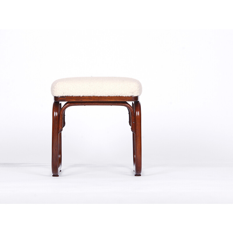 Vintage stool in boucle by Josef Frank for Thonet, 1920s