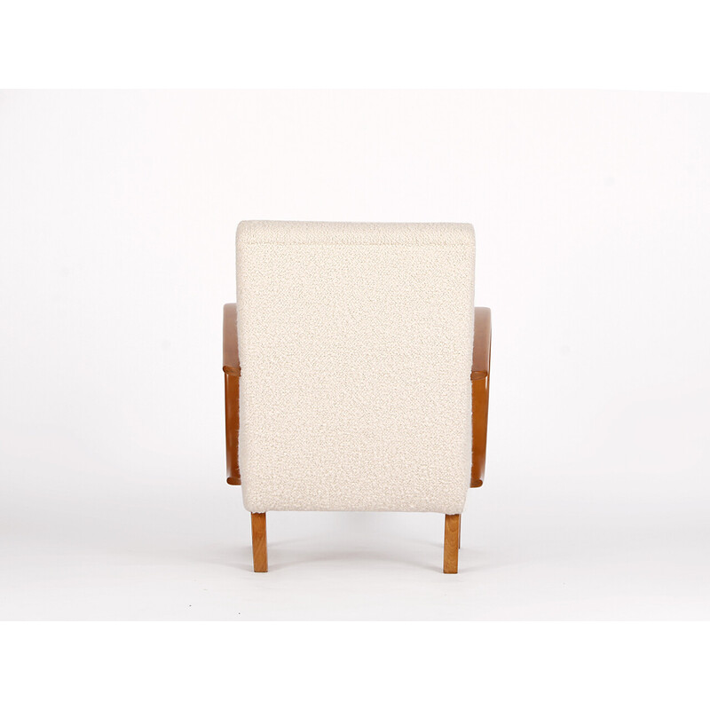 Vintage boucle armchair by Jindrich Halabala for Spojene Up Zavody, 1940s