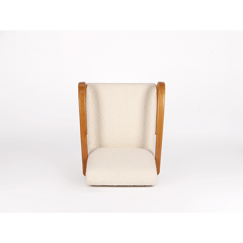 Vintage boucle armchair by Jindrich Halabala for Spojene Up Zavody, 1940s