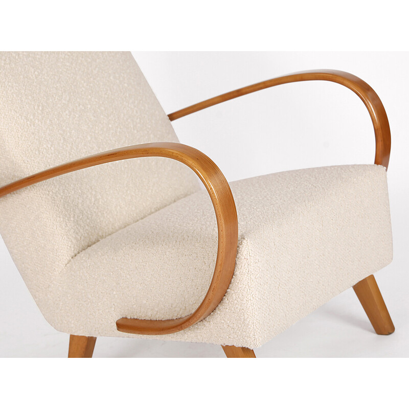 Vintage boucle armchair by Jindrich Halabala for Spojene Up Zavody, 1940s