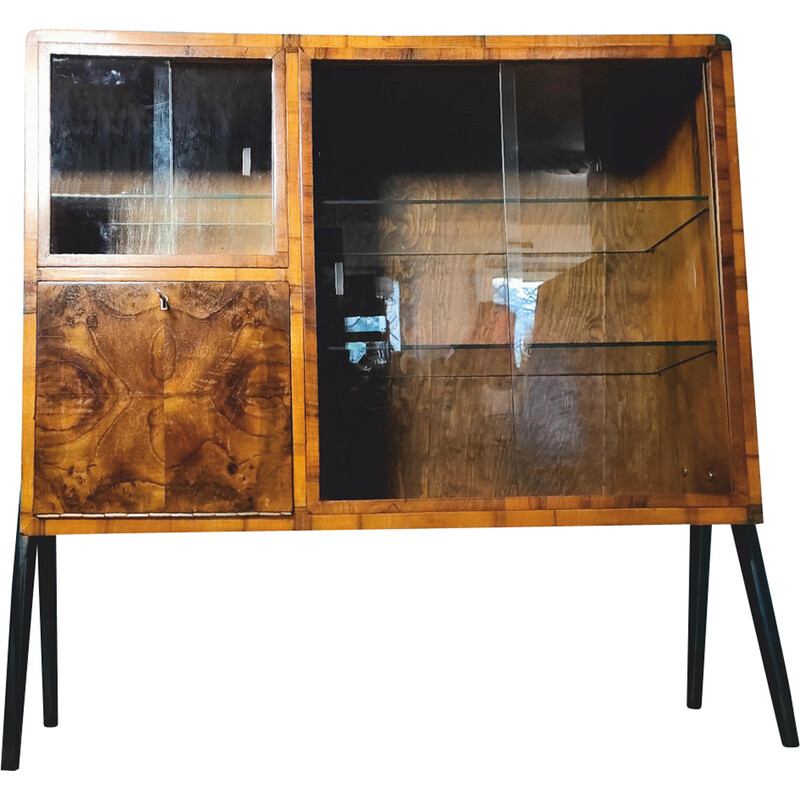 Vintage Art deco vitrinekast met een bar