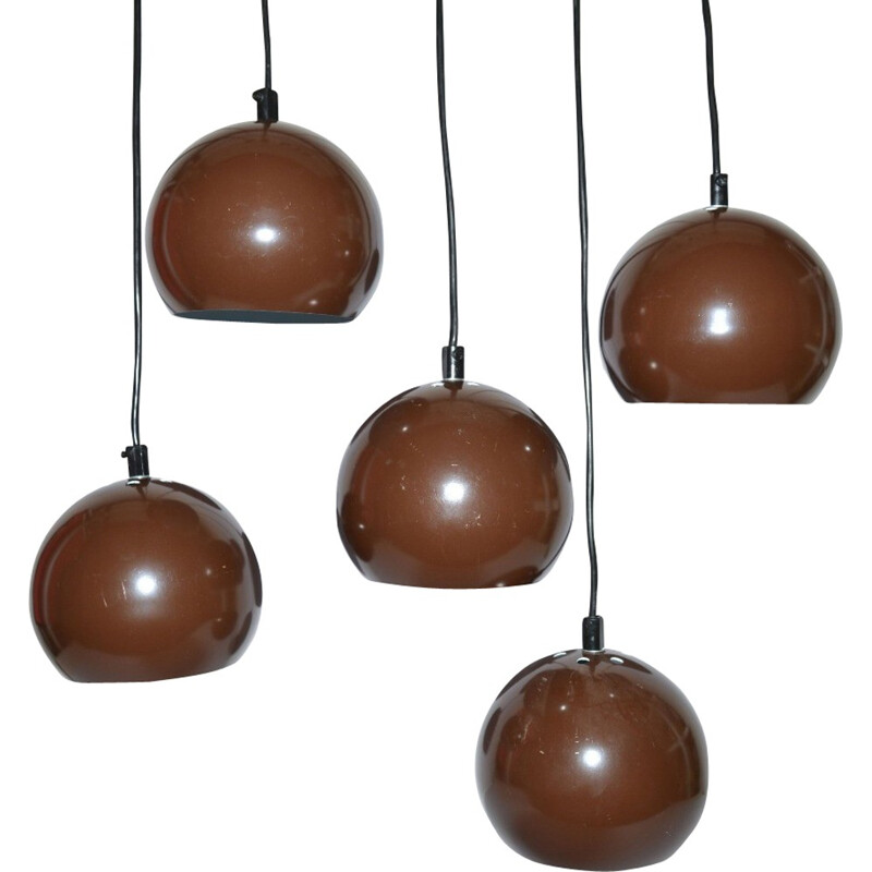 Brown vintage hanging lamp by E.S.Horn, Denmark 1970