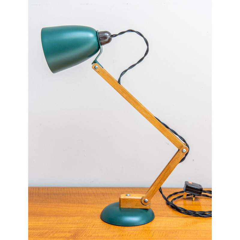 Candeeiro Vintage maclamp em verde mate de madeira por Terence Conran para The Maclamp Company Ltd, 1950s