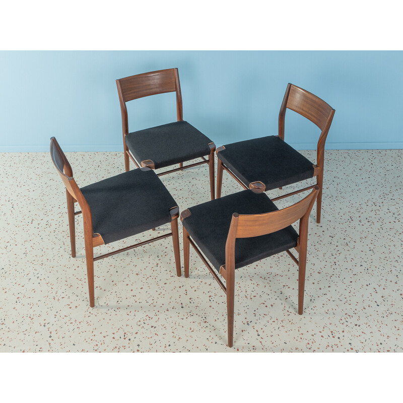 Ensemble de 4 chaises vintage en teck par Georg Leowald pour Wilkhahn, Allemagne 1950