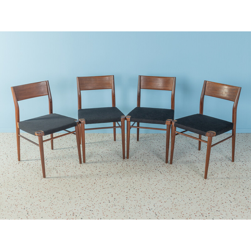 Set van 4 vintage stoelen in teakhout van Georg Leowald voor Wilkhahn, Duitsland 1950