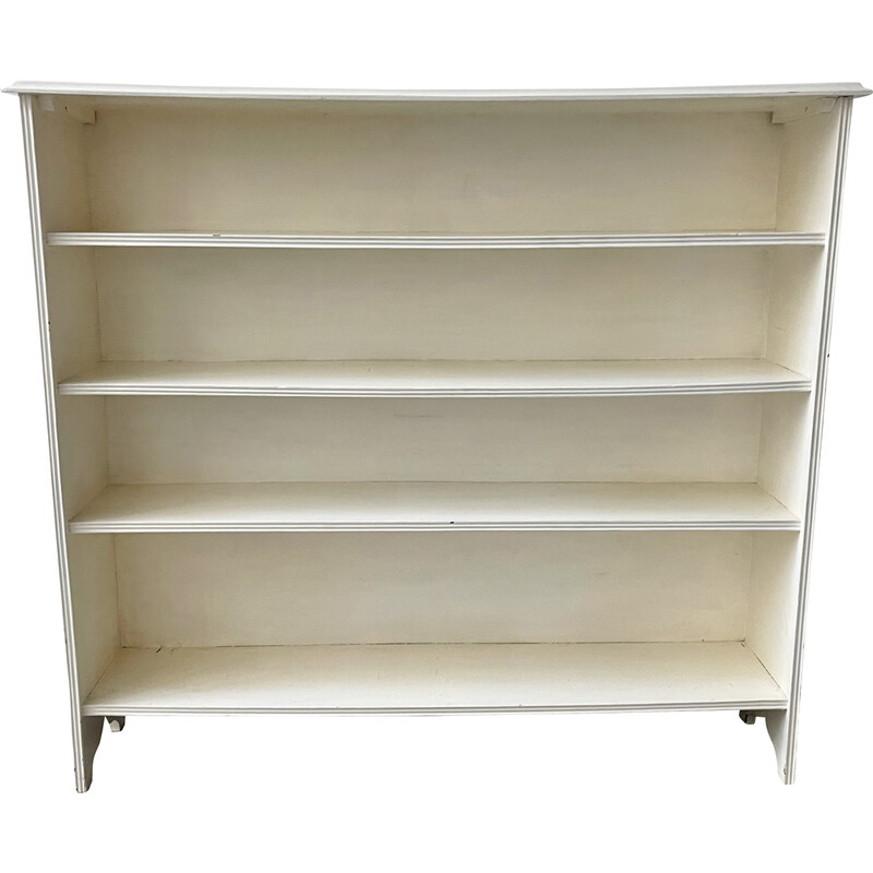 Librería de madera blanca vintage con 4 estantes