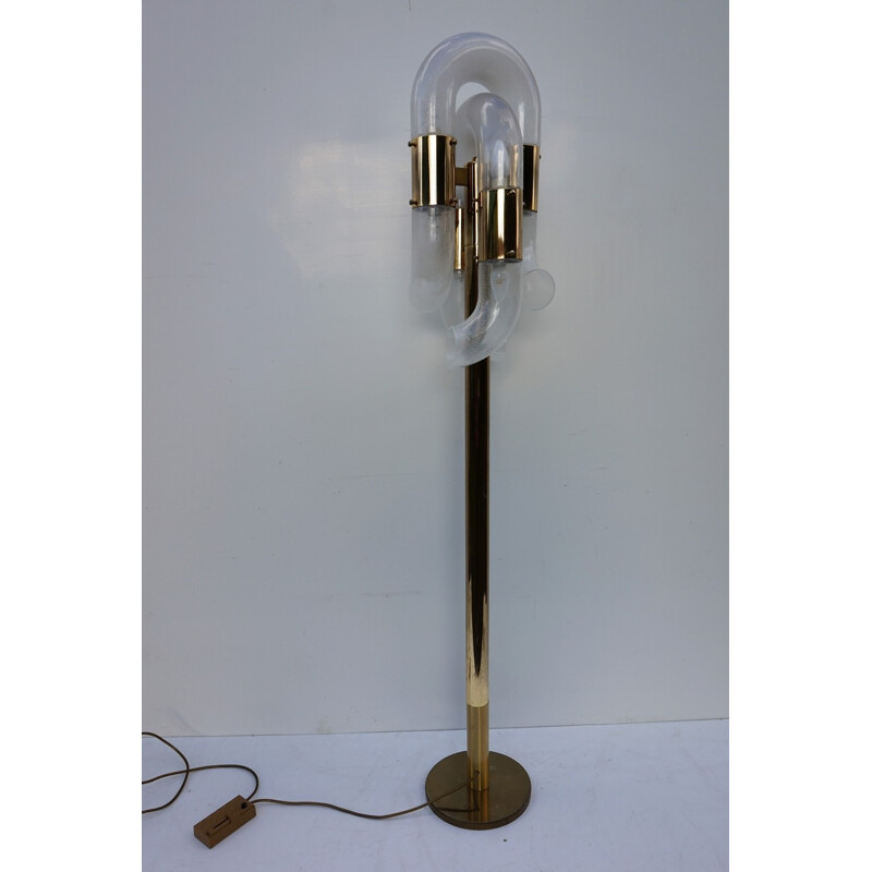 Tubular floor lamp by Carlo Nason for Mazzega - 1960s 