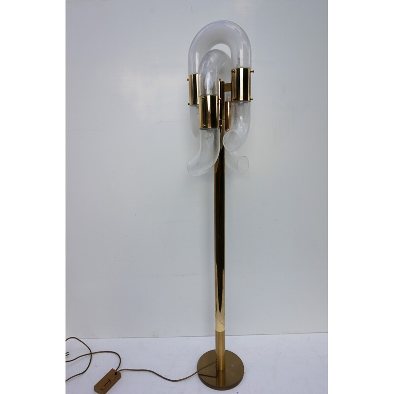 Tubular floor lamp by Carlo Nason for Mazzega - 1960s 