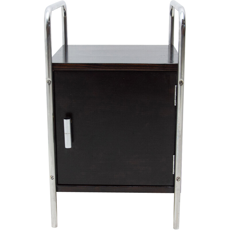 Vintage Bauhaus chrome night stand by Robert Slezak, Czechoslovakia 1930s