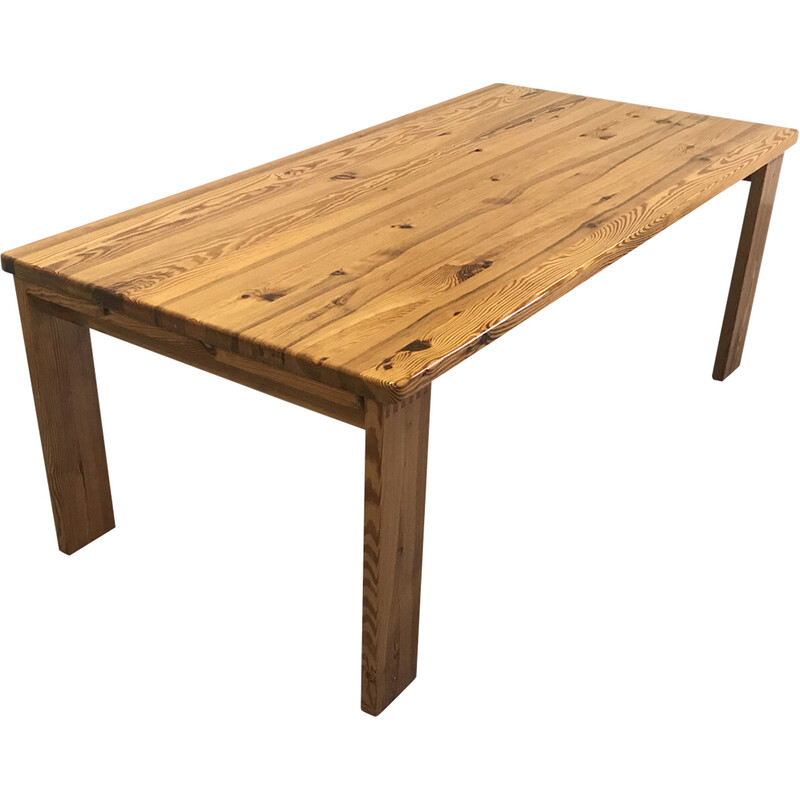 Vintage Bespoke pine dining table by Ate van Apeldoorn for Houtwerk Hattem, 1970s