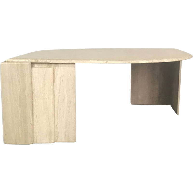 Vintage sculptural travertine coffee table, Germany 1970s