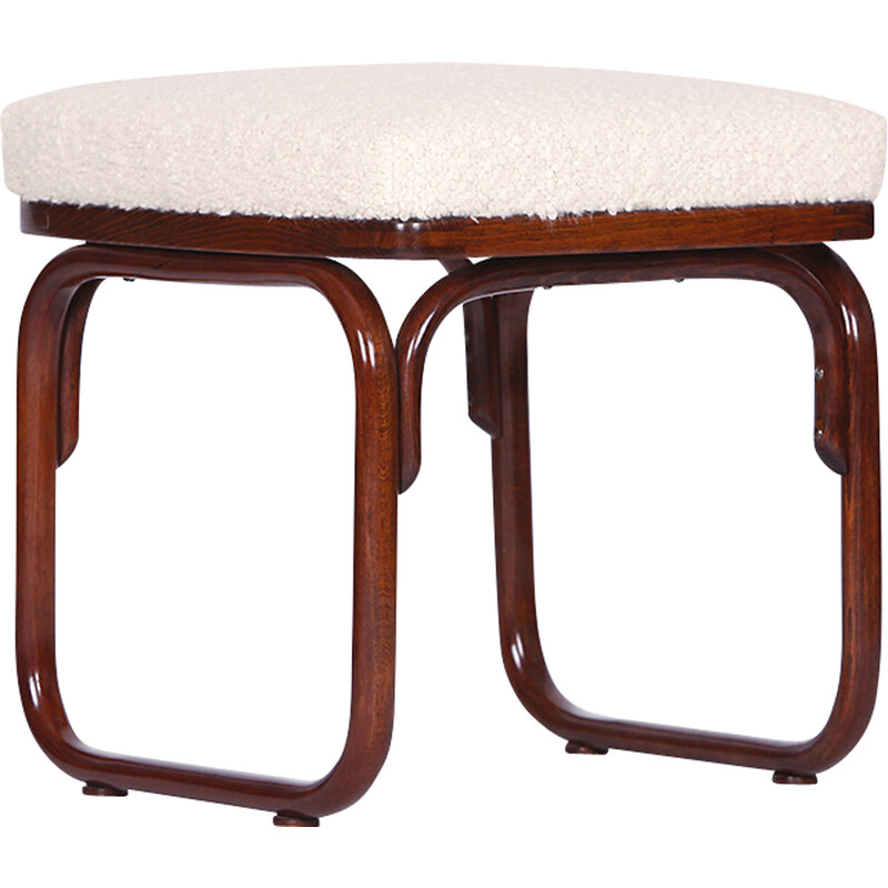 Vintage stool in boucle by Josef Frank for Thonet, 1920s