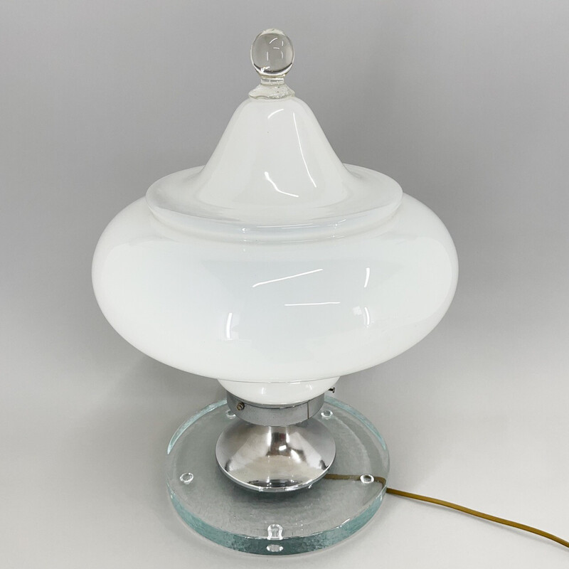 Italiaanse vintage Murano glazen tafellamp van Carlo Nason voor Mazzega, 1970.