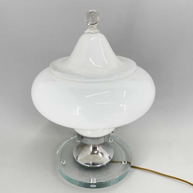 Italian vintage Murano glass table lamp by Carlo Nason for Mazzega, 1970s