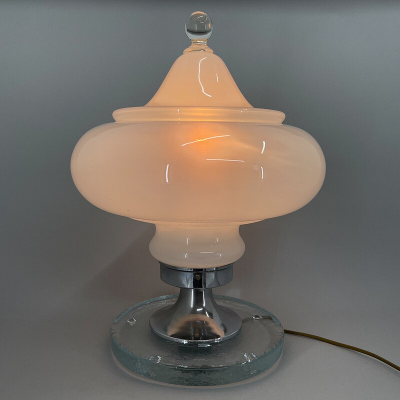 Italian vintage Murano glass table lamp by Carlo Nason for Mazzega, 1970s