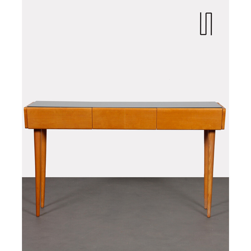 Vintage wood and opaline console, 1960