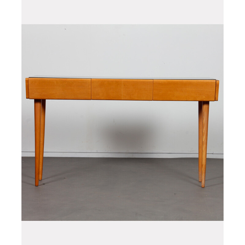 Consola vintage de madera y opalina, 1960