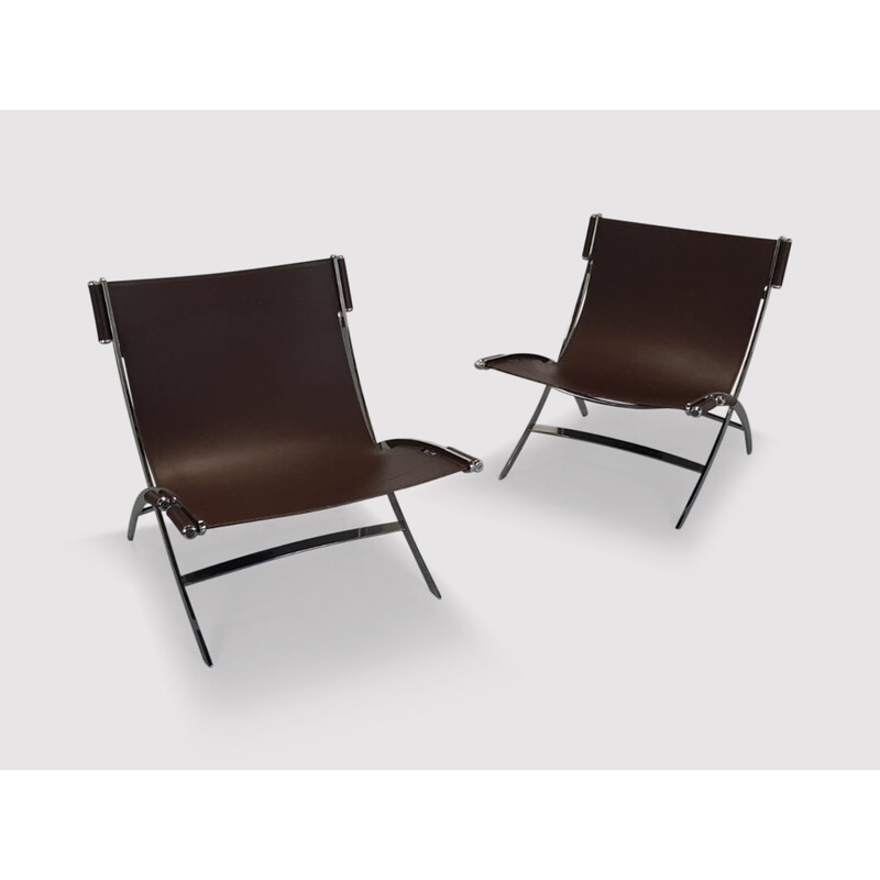Pair of vintage Scissor armchairs by Paul Tuttle and Antonio Citterio for Flexform, Italy 1980s