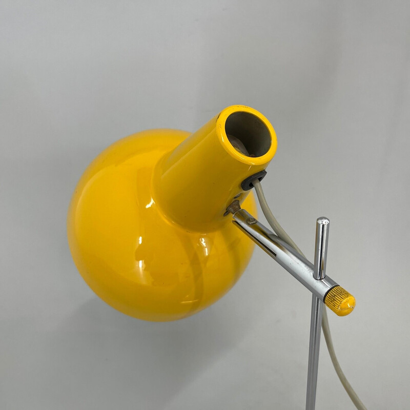 Vintage yellow desk lamp by Josef Hůrka, Czechoslovakia 1960s