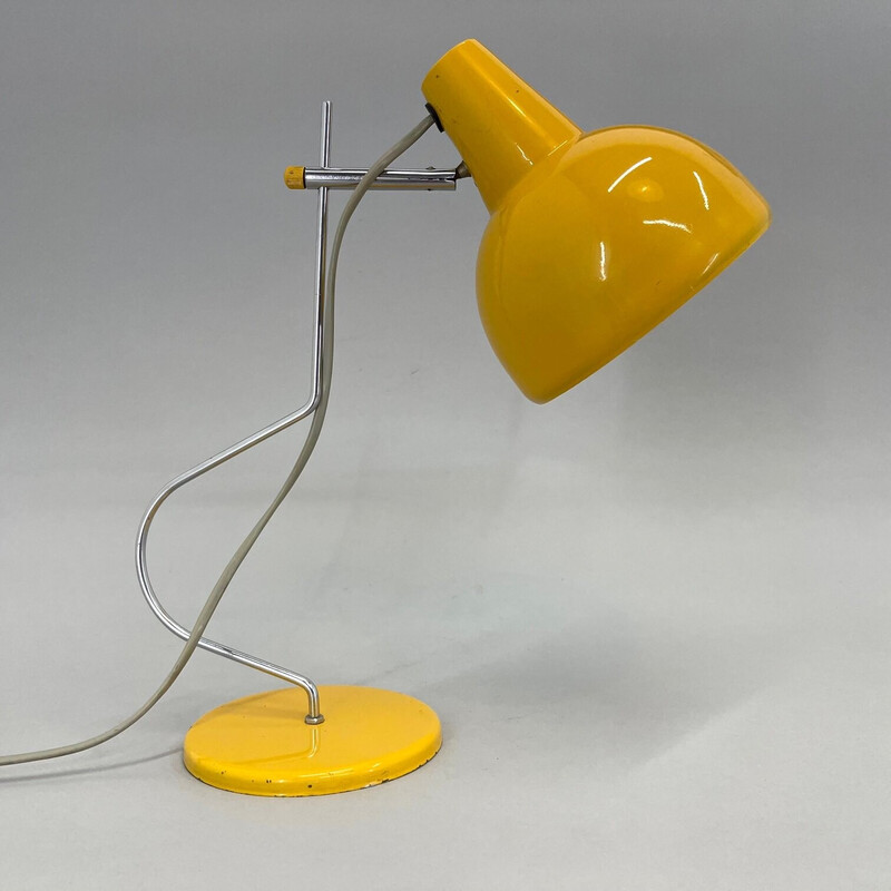 Lampada da tavolo gialla vintage di Josef Hůrka, Cecoslovacchia 1960