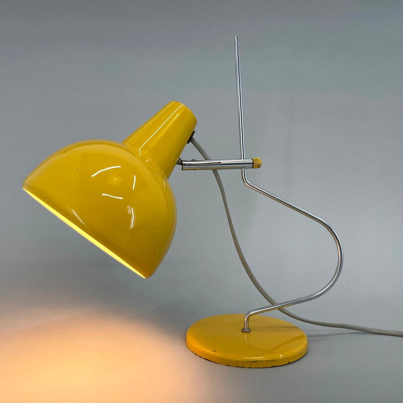 Lampe de bureau vintage jaune par Josef Hůrka, Tchécoslovaquie 1960