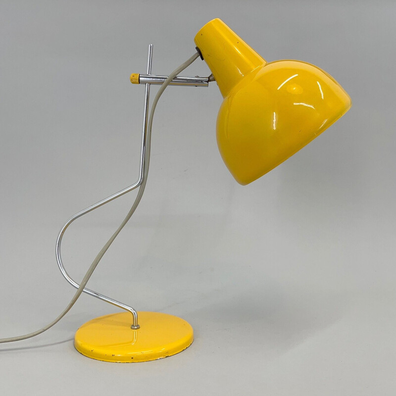 Candeeiro de secretária Vintage amarelo de Josef Hůrka, Checoslováquia anos 60