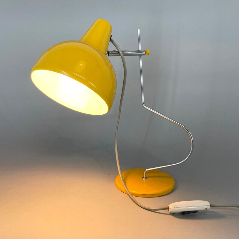 Vintage yellow desk lamp by Josef Hůrka, Czechoslovakia 1960s