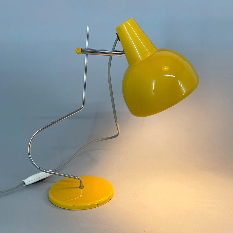 Lampe de bureau vintage jaune par Josef Hůrka, Tchécoslovaquie 1960