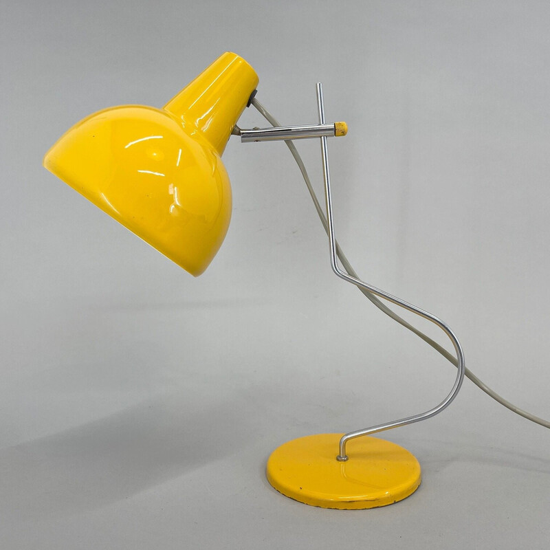 Vintage yellow desk lamp by Josef Hůrka, Czechoslovakia 1960s