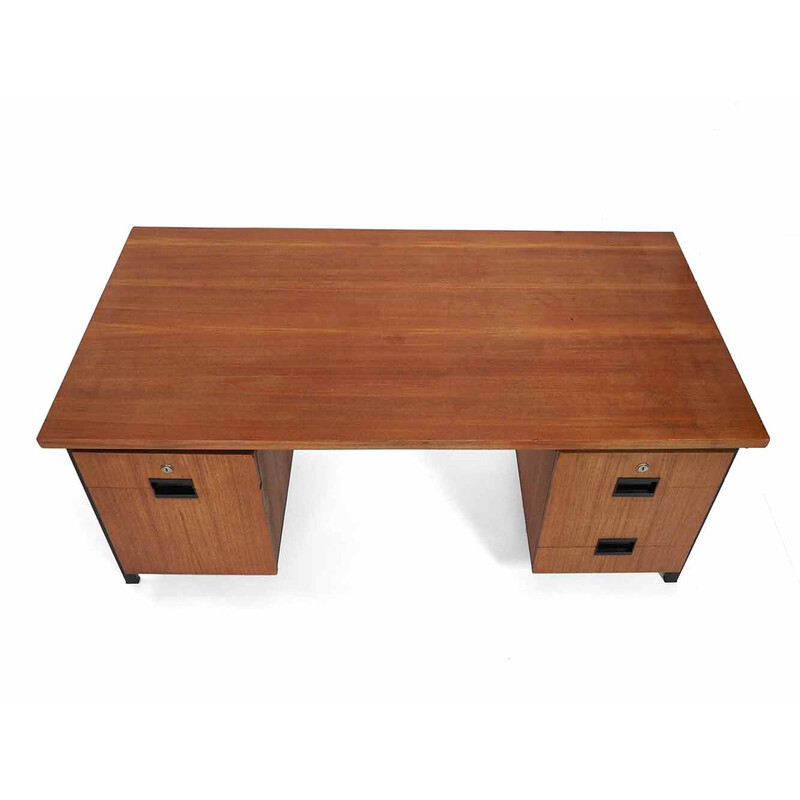 Vintage Japanese series teak veneer desk by Cees Braakman for Ums Pastoe, 1960