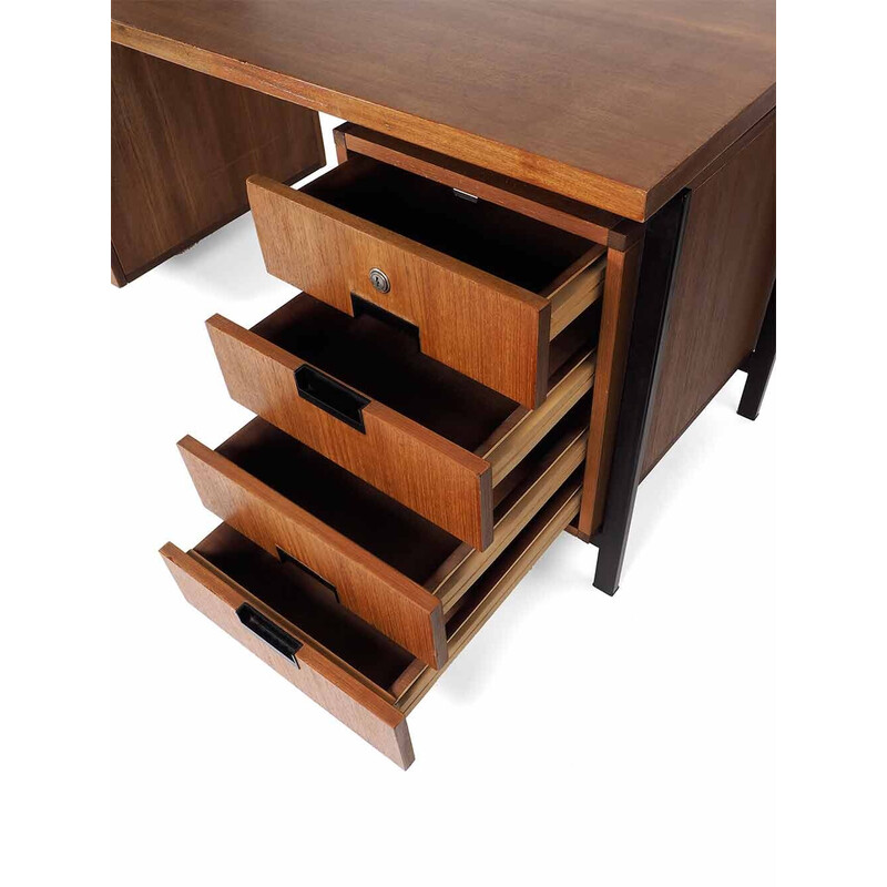 Vintage Japanese series teak veneer desk by Cees Braakman for Ums Pastoe, 1960