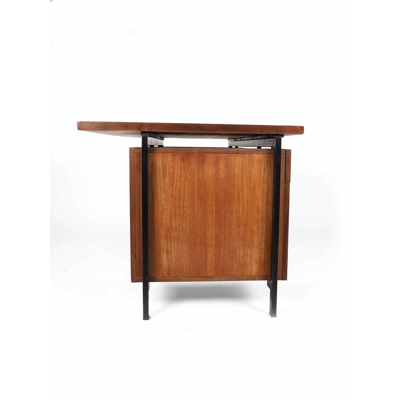 Vintage Japanese series teak veneer desk by Cees Braakman for Ums Pastoe, 1960