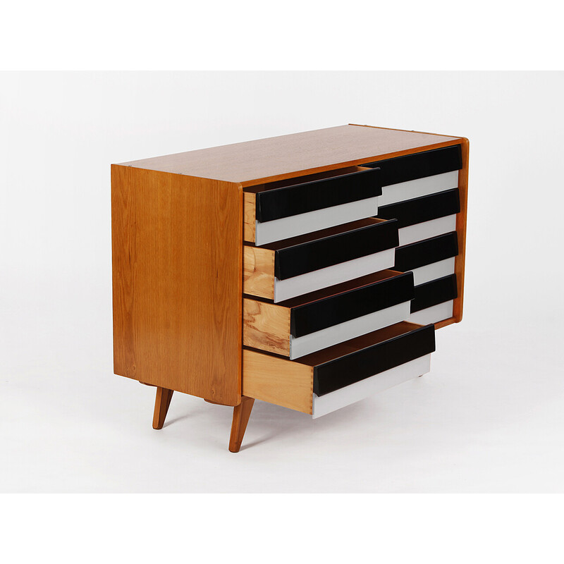 Vintage sideboard U 453 with multicolored drawers by Jiri Jiroutek for Interier Praha, Czechoslovakia 1960s