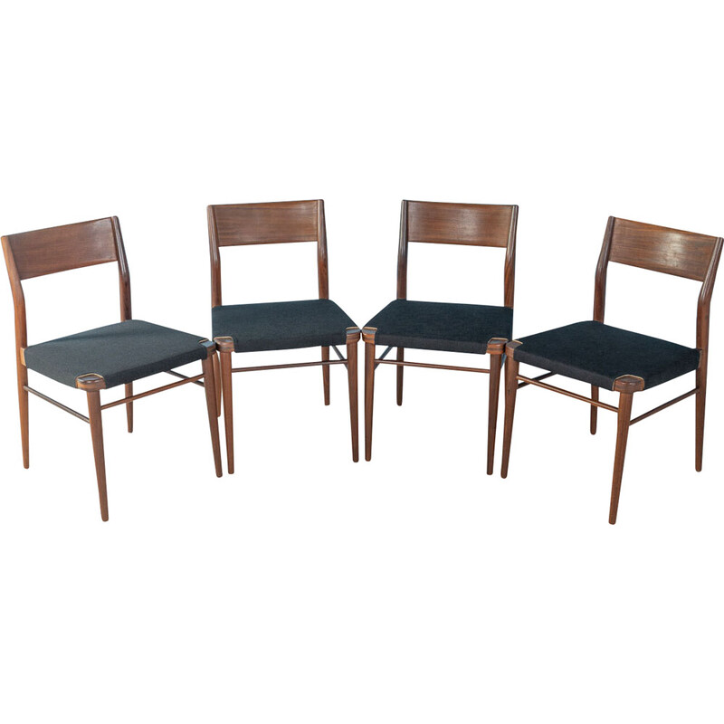 Conjunto de 4 cadeiras vintage em teca de Georg Leowald para Wilkhahn, Alemanha 1950