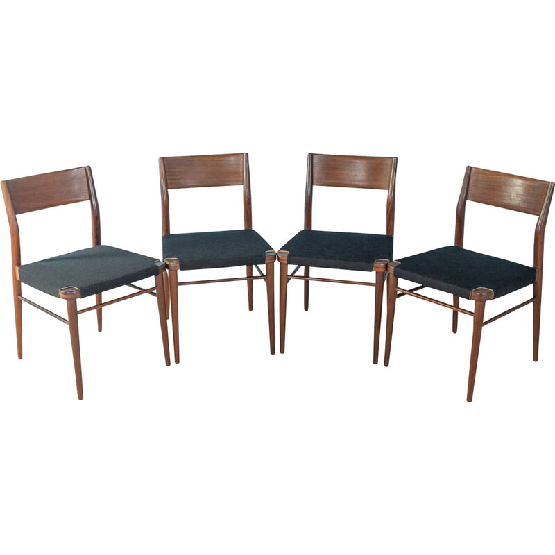 Set van 4 vintage stoelen in teakhout van Georg Leowald voor Wilkhahn, Duitsland 1950